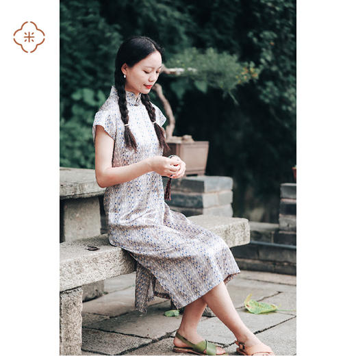 米马成衣  19姆咪桑蚕丝中式改良旗袍  优雅端庄的日常旗袍 商品图2