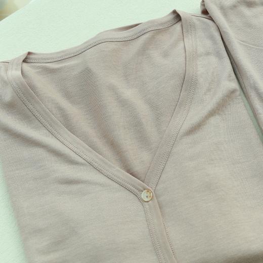 真丝醋酸亚麻居家打底T恤开衫长裤 纯色舒适风 可外穿休闲T防晒衫 商品图4