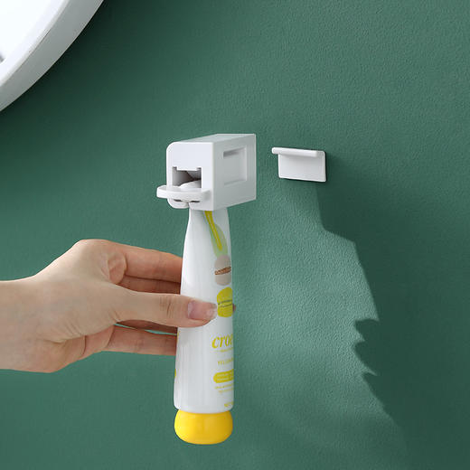 FaSoLa 懒人挤牙膏神器自动手动洗面奶壁挂式牙膏按挤压器置物收纳架夹子 商品图3