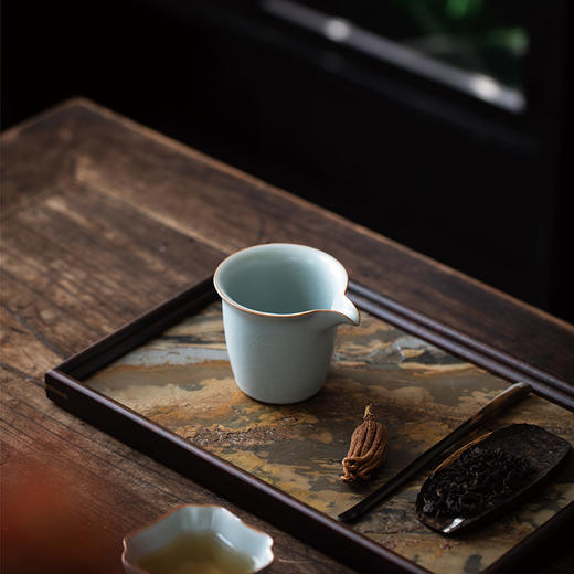 【丰子汝窑】【天青正握茶海】10x7.7cm 180ml 茶杯手工开片公道杯分茶器陶瓷汝瓷功夫茶具 商品图4