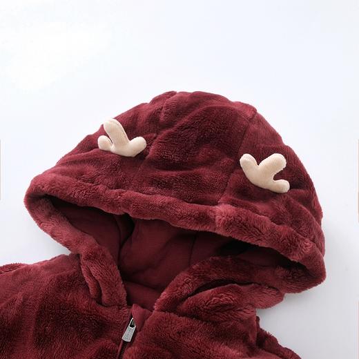 英氏-童衣类（冬）D0英针短帽外套, 绛红, 80CM 商品图1