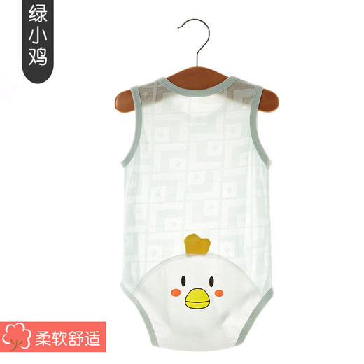 【清仓捡漏39.9两件】婴儿包屁衣夏季薄款宝宝无袖背心，包边领口耐磨舒适，纽扣设计方便给宝宝穿脱，无骨缝合不磨宝宝皮肤，按扣设计方便穿脱，三角爬新生儿夏装透气连体竹纤维 商品图5