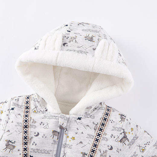 英氏-童衣类（冬）D0英针短帽外套 英氏白 100CM 商品图1