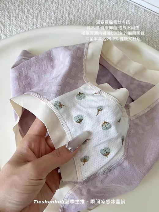黛唯梵  瞬间凉感冰晶内裤 中低腰版型 高弹力臀部透气孔亲肤棉料 商品图4