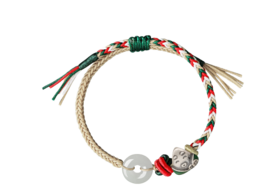 《福粽安康》彩绳福粽端午节五彩绳手链银s925小粽子玉髓手绳·银s925手链