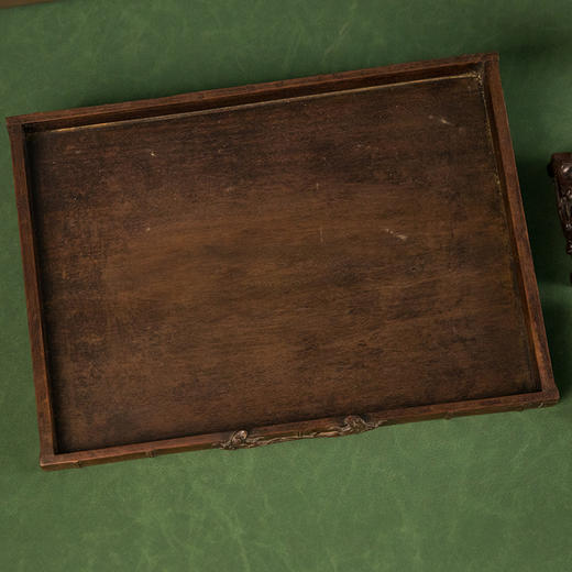 民国 红木雕竹节螭虎纹文具成套（一套九件） 商品图2