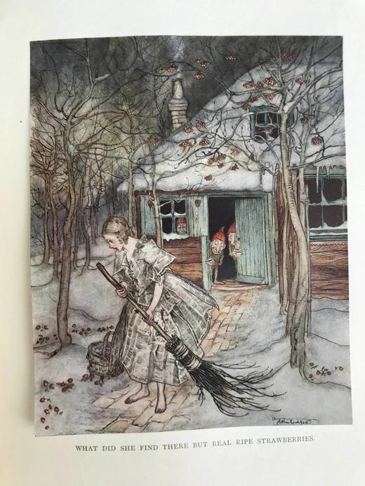鬼才拉克姆限量签名本！札尼斯朵夫工坊特装！1917年 小弟弟和小姐姐及其他格林童话集 13幅彩色手工贴图与大量黑白插图 真皮精装大16开 商品图10