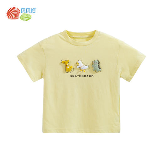 贝贝怡童装男童清爽凉感T恤夏季新款卡通印花短袖男宝宝休闲上衣 商品图7