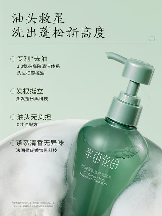 半亩花田控油蓬松洗护套装 洗发水750ml+护发素400ml 止痒去油 商品图1