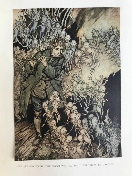 鬼才拉克姆限量签名本！札尼斯朵夫工坊特装！1917年 小弟弟和小姐姐及其他格林童话集 13幅彩色手工贴图与大量黑白插图 真皮精装大16开 商品图12