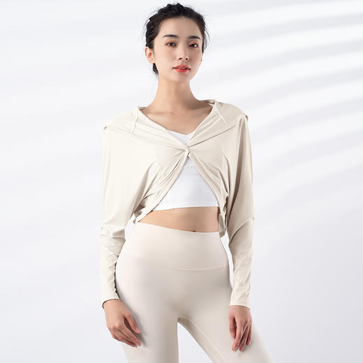 跃牌【禅语梵心系列】外穿凉感薄款连帽防晒瑜伽服长袖运动外套F2275（不带胸垫） 商品图12