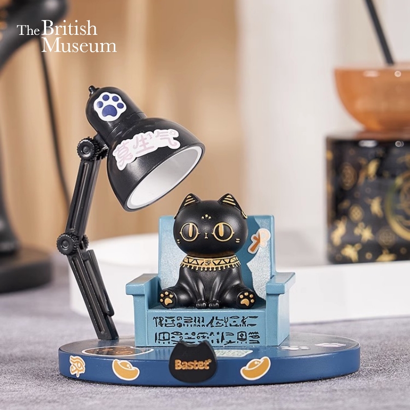 大英博物馆盖亚·安德森猫系列 巴斯特萌猫宝座迷你台灯手机支架摆件