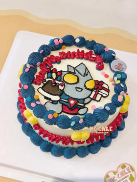 奥特曼手绘蛋糕