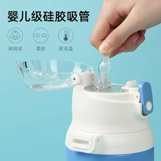 膳魔师儿童保温杯双盖学生便携吸管杯直饮杯316L水杯600ml /SMS-TCKD-600S-BL 商品图1