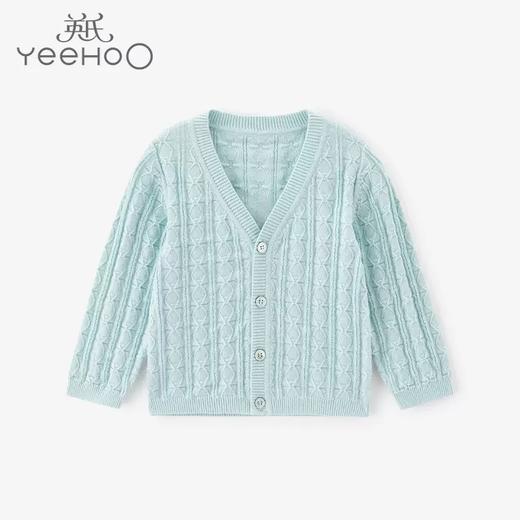 英氏-童衣类（秋）D0英毛短外套, 微蓝色, 100CM 商品图0