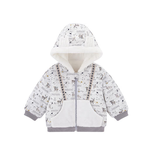 英氏-童衣类（冬）D0英针短帽外套 英氏白 100CM 商品图5