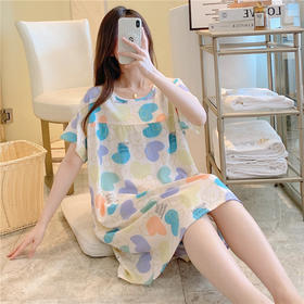 【甜美可爱！棉绸睡裙女士夏季薄款】舒适柔软睡眠无负担，亲肤细腻，透气性好，卡通印花休闲宽松睡裙居家孕妇可外穿孕妇备孕粉丝专属