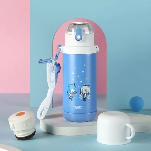 膳魔师儿童保温杯双盖学生便携吸管杯直饮杯316L水杯600ml /SMS-TCKD-600S-BL 商品图5