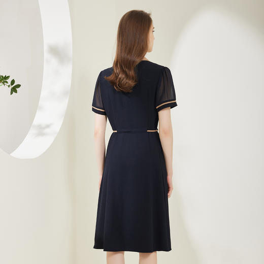 NF89B斯尔丽瑟俪2023新款小西装领撞色收腰A摆连衣裙 商品图1