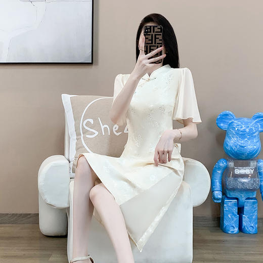 【旗开得胜】奢姿2025夏季旗袍连衣裙胖妹妹时尚裙子9932890925 商品图2