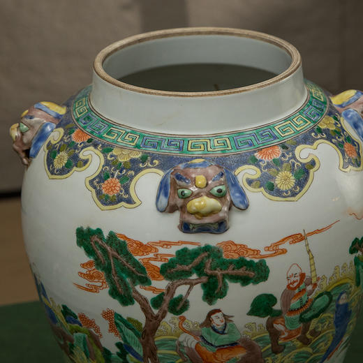 清 五彩十八罗汉图将军罐（一对） 商品图2