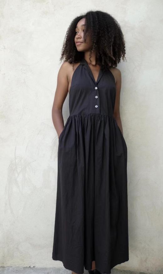 elsa esturgie 前开襟挂脖连衣裙裤V领无袖 商品图9