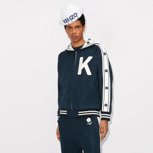 KENZO 高田贤三 男士大象徽标印花拉链夹克外套 蓝色 FD55 SW465 4IE 77 商品图1