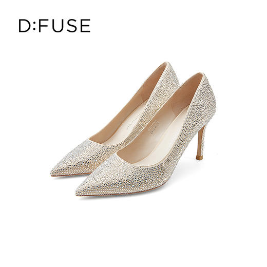 D:FUSE/迪芙斯2023春季新品尖头闪钻水钻高跟鞋DF31111161 商品图2