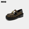 MIO米奥春秋圆头字母钻饰老钱风单鞋复古一脚蹬乐福鞋英伦风女鞋M234527334 商品缩略图5