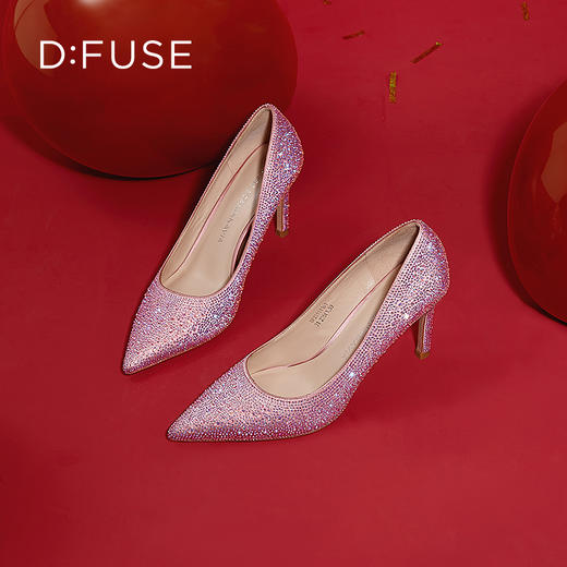 D:FUSE/迪芙斯2023春季新品尖头闪钻水钻高跟鞋DF31111161 商品图11