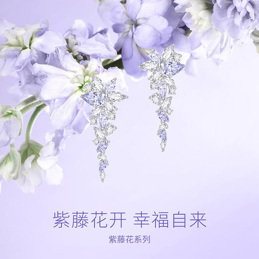 【明星同款】紫藤相惜【耳环】Fanci范琦 紫藤花系列 925银饰轻奢生日礼物  商品图2