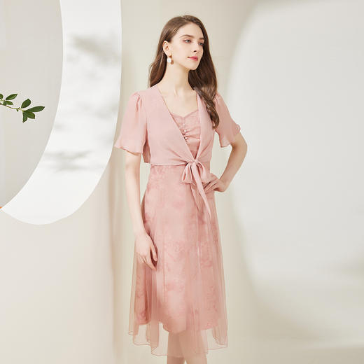 NF8T1斯尔丽瑟俪2023夏季披肩吊带两件套温柔A摆显高显瘦连衣裙 商品图2