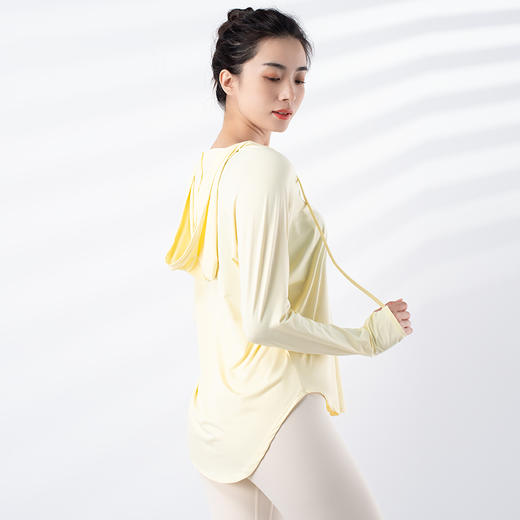 跃牌【禅语梵心系列】新品连帽防晒防紫外线速干跑步透气凉感瑜伽服罩衫F2274（不带胸垫） 商品图4