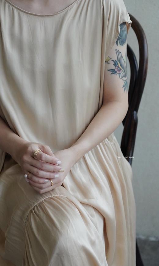 elsa esturgie 卡其色铜氨纤维丝质无袖连衣裙 商品图6