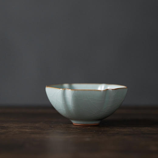 【丰子汝窑】【天青六方杯】8.2x4.3cm 100ml 茶杯纯手工开片主人杯陶瓷汝瓷单杯子个人品茗杯功夫茶具 商品图0
