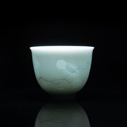 天青雕刻梅花杯 商品图1
