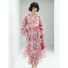 COCOBELLA度假风玫瑰花苞腰绳印花雪纺连衣裙吊带裙两件套FR176-2 商品缩略图3