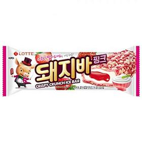 乐天猪棒草莓夹心雪糕70ml롯데 돼지바 핑크 빙과