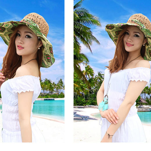 镂空印花草帽 商品图1