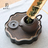 缘石台/君子系列/墨梅 手编铜+玉檀砚  干泡台储水小茶盘壶承 商品缩略图1