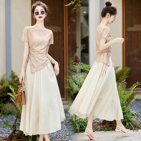 优雅时尚，气质收腰修身半身裙两件套HR-BBL2325-1