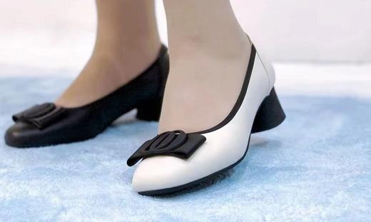 🔥【现货秒杀】软底高跟豆豆鞋👠轻便舒适全牛皮包裹一脚蹬 商品图0