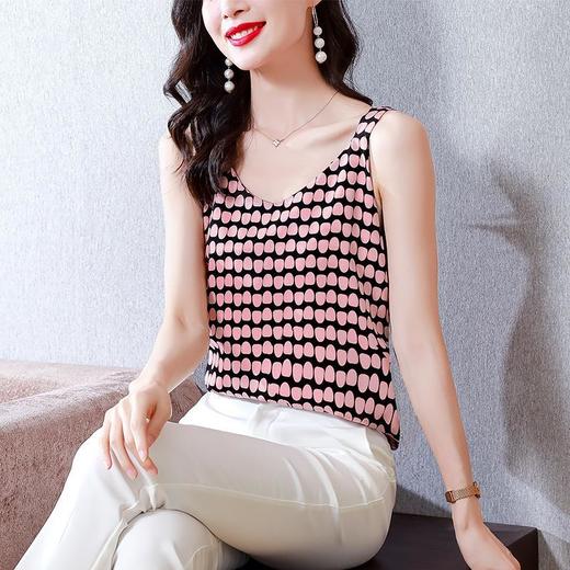 KQL-369H1676波点小吊带背心女外穿2023夏季新款美背感无袖缎面打底上衣 商品图0