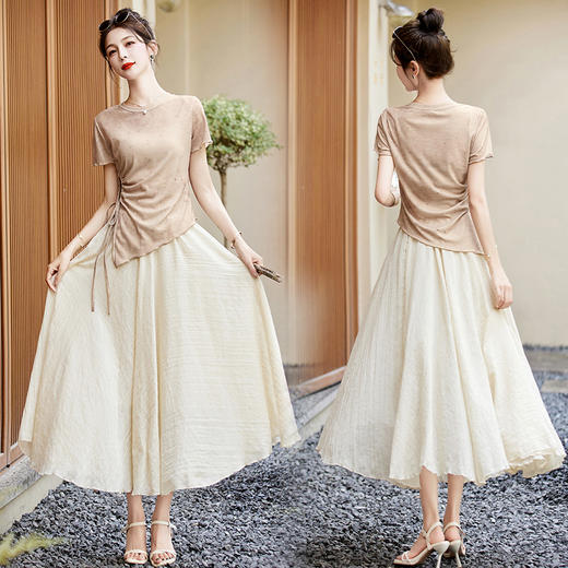 优雅时尚，气质收腰修身半身裙两件套HR-BBL2325-1 商品图1