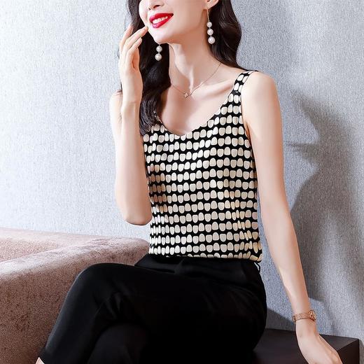 KQL-369H1676波点小吊带背心女外穿2023夏季新款美背感无袖缎面打底上衣 商品图1