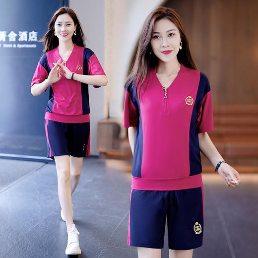 休闲运动短裤套装，女新款夏装薄款时尚洋气小个子休闲两件套QB-BLTY6689 商品图7