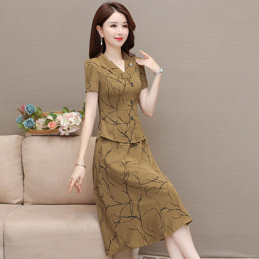 拼结短袖裙时尚，假两件连衣裙QYM-KED-H1177-Y 商品图1