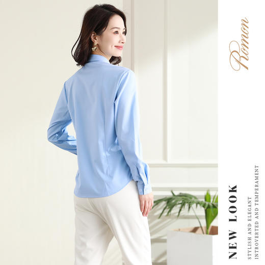 罗蒙春秋女装长袖衬衫女士修身显瘦商务通勤职业工装OL上班衬衣女 商品图3