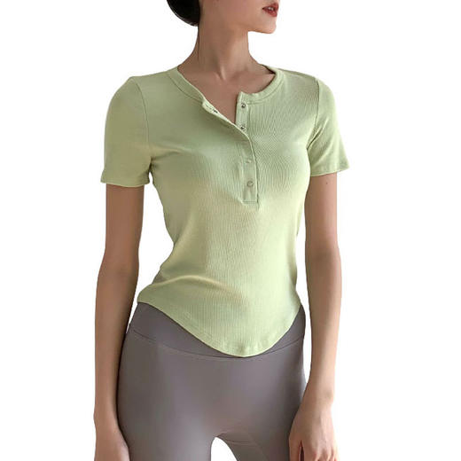 瑜伽服上衣女夏季薄款时尚圆领健身短袖宽松显瘦速干跑步运动t恤JM 000 DX23-931 商品图4