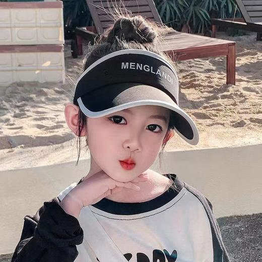 黛唯梵  儿童防晒帽女童夏季防紫外线扎马尾遮阳帽洋气男孩空顶户外太阳帽 商品图6